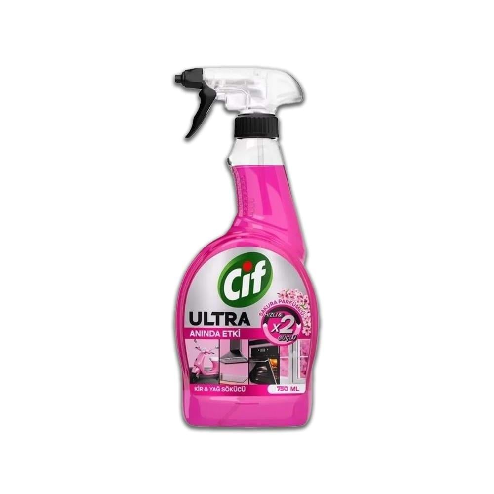 Cif Ultra Anında Etki Kir & Yağ Sökücü Sprey 750 Ml Sakura Parfümlü