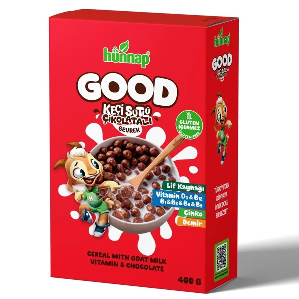 Hünnap Keçi Sütlü Çikolatalı Gevrek (Glutensiz) 400 Gr