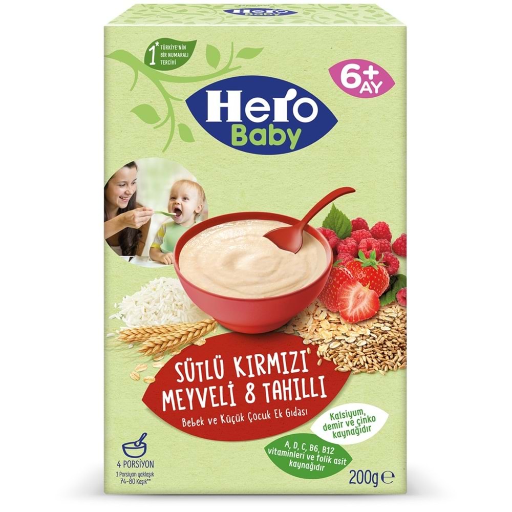 Ülker Hero Baby Sütlü 8 Tahıllı Peynir Pekmez Kaşık Maması 200 Gr