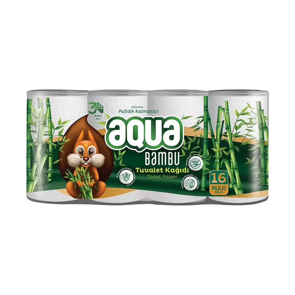 Aqua Tuvalet Kağıdı 16 Lı Bambu 3 Katlı