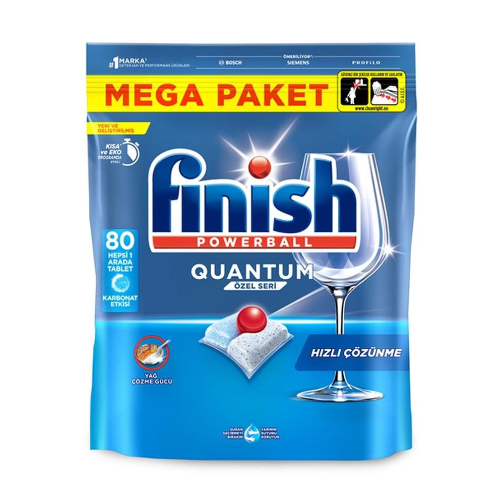 Finish Tablet 80 Li Pw Quantum Özel Seri Karbonat Etkisi Mega Paket 832 Gr