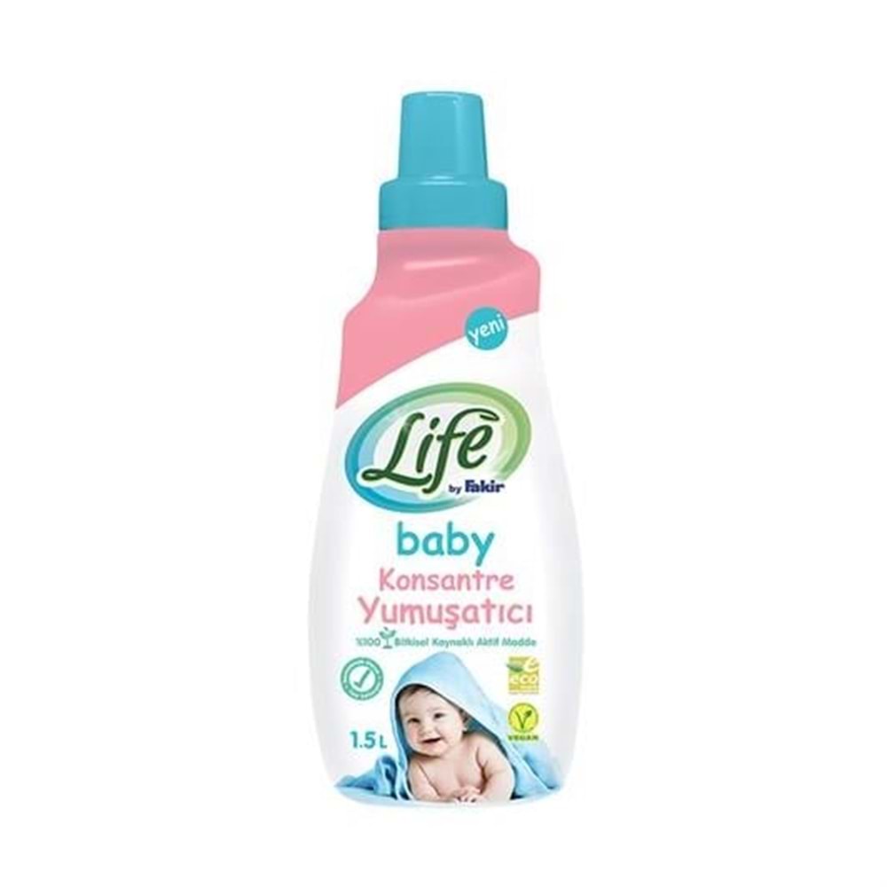 Life By Fakir Bitkisel Konsantre Bebek Çamaşır Yumuşatıcısı 1.5 Lt