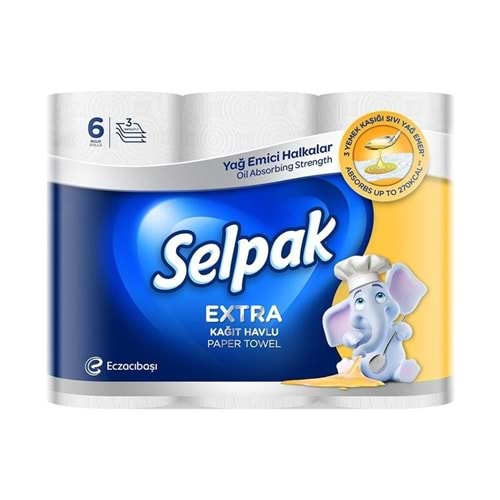 Selpak Extra Havlu 6 Lı Yağ Emici