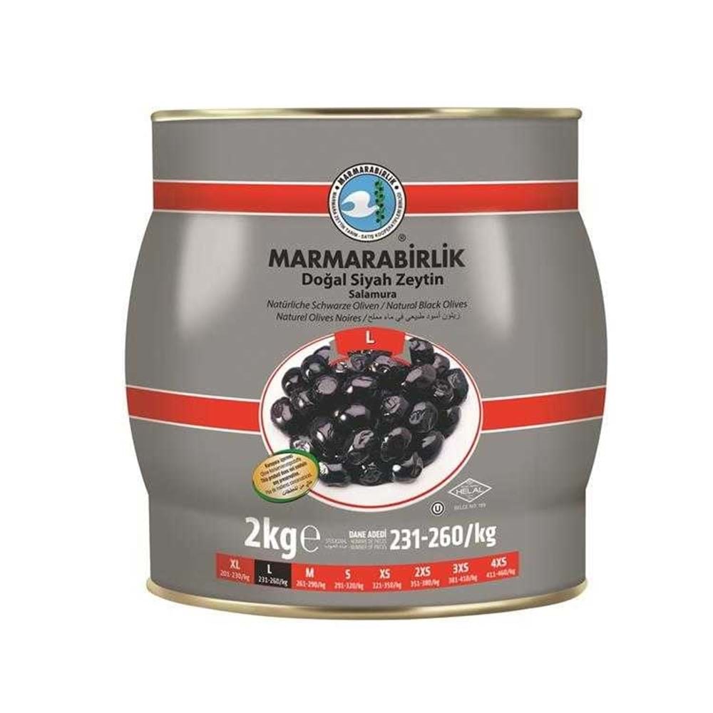 Marmarabirlik Zeytin Hiper (L) 2 Kg Teneke